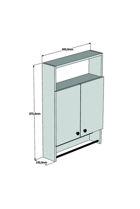 Hanah Home Ela Armario de Baño Escandinavo Blanco 60x87x15 cm Tablero Melamina 18mm